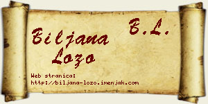 Biljana Lozo vizit kartica